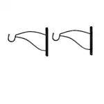GARDEN KING Wall Bracket for Hanging Baskets ( Black, Set of 2 PCs )
