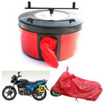 BIKEBLAZER Red Hero Splendor, Glamour, Passion, HF Dawn, Deluxe and Achiever Nylon Semi Automatic Bike Cover