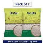 Sri Sri Tattva Shuddhta ka Naam White Urad Dal Split, 1 kg x Pack of 2