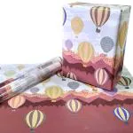 eVincE Hot Air Balllon Gift Wrapping Paper | Theme based party Fun filled Facts Pattern : Pack of 25 sheets : 70 x 50 cms