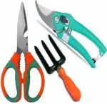 Green India Gardening Tool Sets 3 pcs Contains Hand Fork, Multipurposes Scissor for Garden & Kitchen with Pruner/Trimmer Garden Tool Kit (3 Tools)