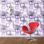 OREN EMPOWER Purple 3D Multishaded Squres Glass Peel And Stick Shaded Decorative Wallpaper 45x330 cm