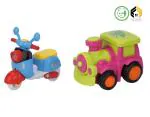 Aarushi Plastic Push and Go Friction Scooter and Train Vehicle Toy - 3 Y and Up (pack of 2)