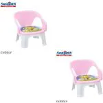 Swagath furniture Comfortable Kids Plastic Chair With Armrest (Finish color- Pink, Pre-assembled )