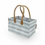 HIPPO Cute Diaper Caddy Bag for Smart Mothers, Baby Diaper Caddy Organizers - Felt Storage Mother Bags - for Diaper & Baby Wipes, Nursery Storage Foldable and Portable (Large, Grey-Stripes)