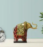 Vedas Exports Multicolour Iron Kabali Elephant Table Decor Showpiece 9 inch