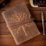 CRAFT CLUB Premium Leather Journal With Antique Handmade Paper.