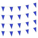 Festiko Solid Blue Pennant Banner Flags String Triangle Bunting Flags, Decorations For Grand Opening, Birthday Party, Festival Celebration