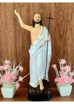 Breeze Handicrafts Polyresin Statue of Jesus Christ Murti Resurrection Statue Catholic Religious Showpiece Decor Risen Jesus Statue Easter Gift (18 inch Risen Jesus)