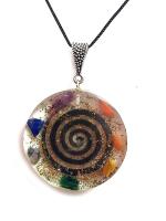 Astroghar Natural Chakra Crystal Chips Tesla Coil Ezina Meditation Orgone Pendent For Men And Women