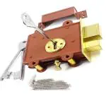 Onjecx Maroon Alloy Steel Both Side Key Side Door Lock With 3 Reversible Keys, Dls6