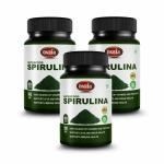 Osnia Spirulina 60 Capsules Supplement for Protein, Vitamins, Control Blood Sugar and Improve Strength, 500 mg - Pack of 3