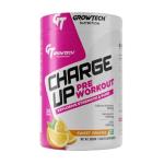GrowTech Nutrition Charge Up Pre Workout Supplement| Pre-Workout Supplement For Men| Pre-Workout Supplement For Women| Caffeine| L-Arginine| L-Citruline Malate| Taurine| L-Tyrosine| Beta Alanine| 300 Gram, 30 Servings| Sweet Orange