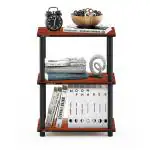 UTEEZ 3 Tier Wooden Multipurpose Turn-n-Tube Engineered Wood End Table Beside Sofa Side Table Corner Night Stand for Hallway Living Room Bed Room Home Office Color- Teak Natural