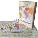 eVincE World Map Gift Wrapping Paper Roll | Set of 10 Sheets | 70 x 50 xms Large Wrapper