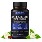 BOLDFIT Melatonin 10mg With Tagar 250mg & Vitamin B6 2mg For Men & Women- (60 Veg Tablets)