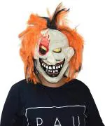My Party Suppliers Orange, White Halloween Clown Mask Latex Fancy Dress Costume Scary Full Head Horror Fancy Dress Party Props, Scary Halloween Masks For Adults