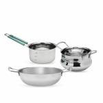 Coconut Stainless Steel Induction Cookware Set 3 pcs