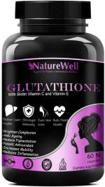 Naturewell L Glutathione Skin Lightening With Vitamin C And E, Biotin,Grape Seed, 60 Tablets