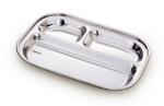 Expresso Heavy Duty Stainless Steel Rectangle Dinner Plate w/3 Sections Divided Pack of 5