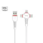 SOFTY Multi function Fast Charging and Data Sync Grip Cable For Android Smartphone, Ios And Type C Usb Devices, 3 In 1 Charging Cable SCLTM-413