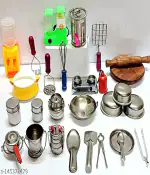 JKB TRADERS Mini Kitchen Set for Kids/ Great Kitchen Toys for Kids/ Best Gift Items Stainless Steel Kitchen Set for kids
