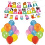Festiko 26 Pcs Peppa Pig Theme Its My Half Banner, Balloons, Peppa Pig Theme Half Birthday Supplies, Its My Half Birthday Combo Decoration