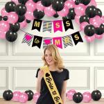 Zyozique Bridal Shower Party Set - Banner with Sash and Metallic Balloons (Pack of 27)