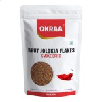 OKRAA Bhut Jolokia Chilli Flakes - 100 GM (Smoke Dried)