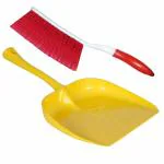 Homeleven Plastic Unbreakable Floor Brooming Dustpan Set with Brush and Handle Dust Collector Pan for Home and Kitchen (Multicolor)