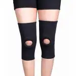 Wonder Care Black Nylon Open Patella Knee Sleeve - L (Pack Of 2)