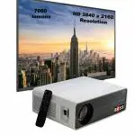 Boss 26A, Ultra HD 3840 x 2160 Resolution, 7000 Lumens, 9000:1 Contrast, 60,000 Hours Life with HDMI/USB Connectivity for Home Office School Projector