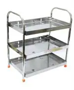 Appeasy Silver Stainless Steel 3 Tier Sheet Kitchen Rack-40X36X24Cm