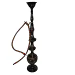 AL KARAMA HOOKAH TOBACCO Brass Hookah Jaipuri Print Antique Hookah (Black) 22 Inch Big Size Brass Hookah Hotelware, Homeware For Living Room