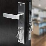 BLUE SPACE Acost Premium 10 inch Cy Plate Mortise Lock with Brass Lock Body and Both Side Key 60mm Brass Cylinder Set with 3 Brass Computer Keys (Silver, Stainless Steel)