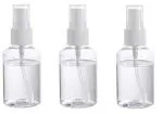 Inditradition Refillable Spray Empty Plastic Bottle | Mist Spray Bottle | For Home Office Car Travel Cleaning (Transparent, Pack of 3) (50 ML)