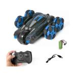 ANSTONIA Remote Control 5 Wheels Laser Stunt Car Swing Arm 2.4G Off Road 360 Rolling (Blue)