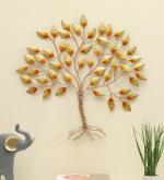 vedas Darshi Metal Contemporary Design Golden Tree Of Wisdom & Life Wall Hanging Art Decor Sculpture Modern Home Office Artwork (Size 25 x 25 Inches)