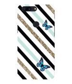 Bhai Cover Oneplus 5T Butterfly in Golden Pattern Mobile Back Case Cover