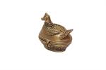 Kalarambh Brass Bird Designed kankavati/Haldi Kumkum Plate with Ganesh Idol for Home Pooja Puja Mandir Collectible Handicraft Art, Yellow, 2.2 x 1.3 x 2.3 Inch (L x W x H)