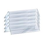 Kebica Stationery Transparent Acrylic Name Plate Stand 2 Sided (Pack Of 5)