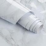 SELEMI Premium Aluminum Foil Sticker Self Adhesive Wallpaper (white Marble) (60 cm X 200 cm)