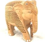 Al-Khiraat Brown Wood Undercut Elephant Decorative Showpiece, 20 Cm