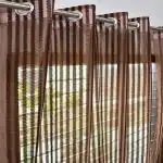 Tishan Decor 152 cm (4.99 ft) Polyester Semi Transparent Window Curtain (Pack Of 2) (Striped, Dark Brown)