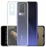 Fastship Rubber silicone Back Cover for Vivo V21e 5G - Transparent