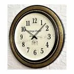 Vintage Clock Wooden Handcrafted Brass Inlay Wall Clock 24 Inch / 60 x 60 cm (VC-1711-24-H)
