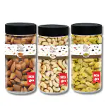 Nuts Vakil Dry fruits combo pack of Almonds Cashews Raisins | Badam Kaju Kishmish (500GM x 3) 1.5 KG