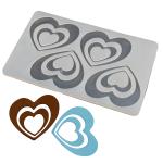 BAKEMO Silicone Garnishing Mold| heart shape chocolate mold cake and cupcake decorating chocolate garnishing sheet heart shape DIY mold Pack of 1