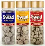 Panjon Swad Anardana goli, Hing Peda & Imli Ram Ladoo Pachak Candy (Mukhwas Mouth Freshners) 3 Bottles x 120g each