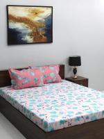 Bombay Dyeing Ivyrose 110 TC Cotton Multicolor Double Bedsheet With 2 Pillow Covers